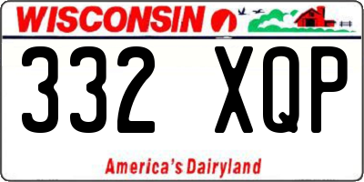 WI license plate 332XQP