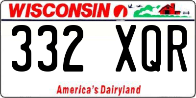 WI license plate 332XQR