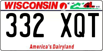 WI license plate 332XQT