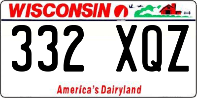 WI license plate 332XQZ