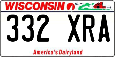 WI license plate 332XRA