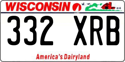 WI license plate 332XRB