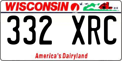 WI license plate 332XRC