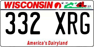 WI license plate 332XRG
