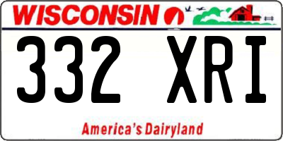 WI license plate 332XRI