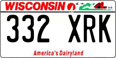 WI license plate 332XRK