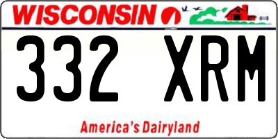WI license plate 332XRM