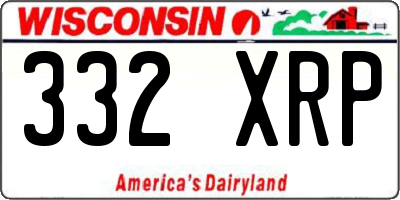 WI license plate 332XRP
