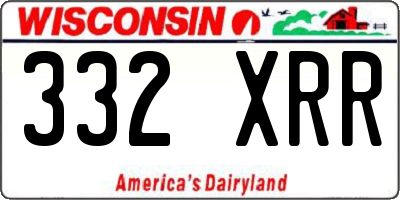 WI license plate 332XRR