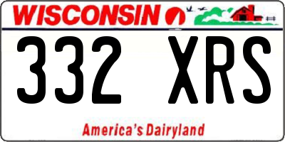 WI license plate 332XRS