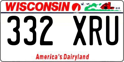 WI license plate 332XRU