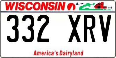 WI license plate 332XRV