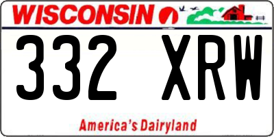 WI license plate 332XRW