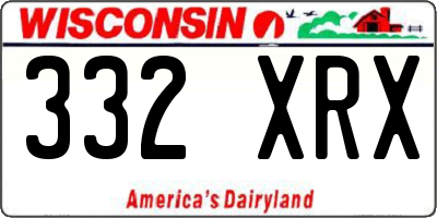 WI license plate 332XRX