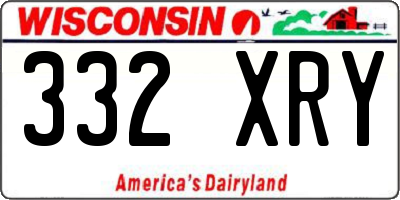 WI license plate 332XRY