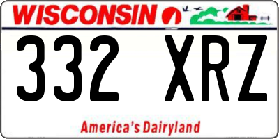 WI license plate 332XRZ