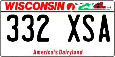 WI license plate 332XSA