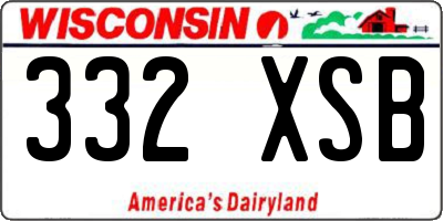 WI license plate 332XSB