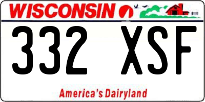WI license plate 332XSF
