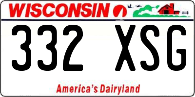 WI license plate 332XSG