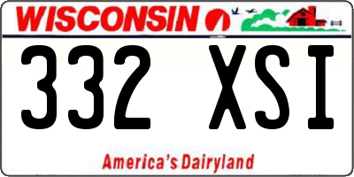 WI license plate 332XSI