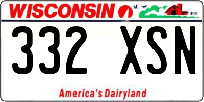 WI license plate 332XSN
