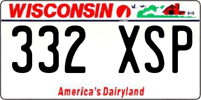 WI license plate 332XSP