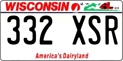 WI license plate 332XSR