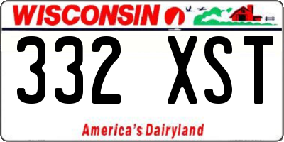 WI license plate 332XST