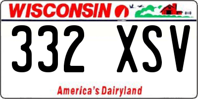 WI license plate 332XSV