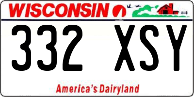 WI license plate 332XSY