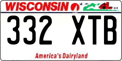 WI license plate 332XTB