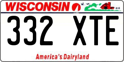WI license plate 332XTE