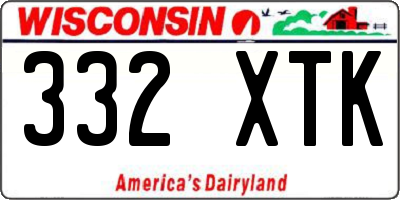 WI license plate 332XTK