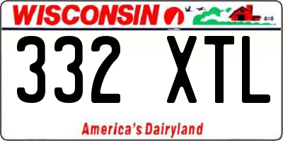 WI license plate 332XTL
