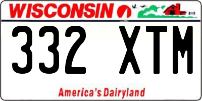 WI license plate 332XTM
