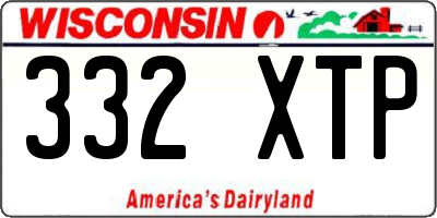 WI license plate 332XTP