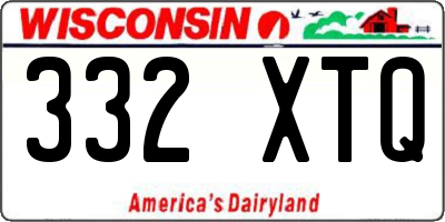 WI license plate 332XTQ