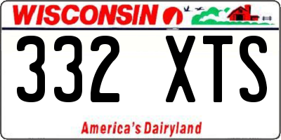 WI license plate 332XTS