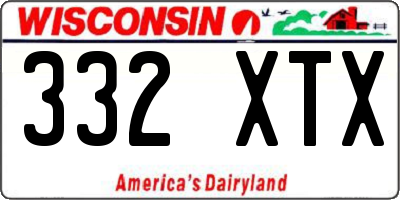 WI license plate 332XTX