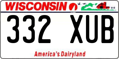 WI license plate 332XUB