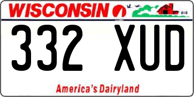 WI license plate 332XUD
