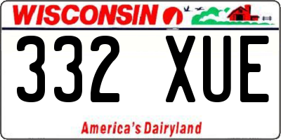 WI license plate 332XUE
