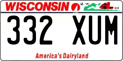 WI license plate 332XUM