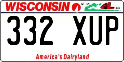 WI license plate 332XUP