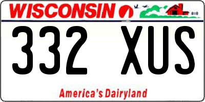 WI license plate 332XUS