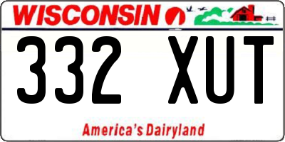 WI license plate 332XUT