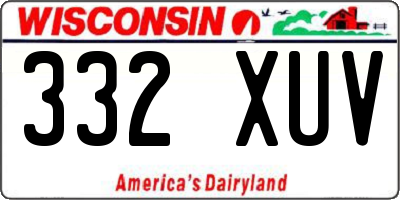 WI license plate 332XUV