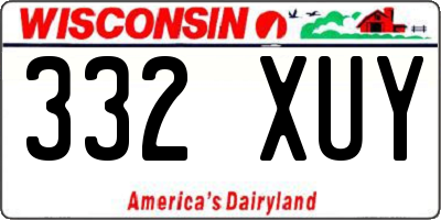 WI license plate 332XUY