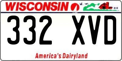 WI license plate 332XVD